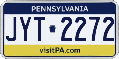 PA license plate JYT2272