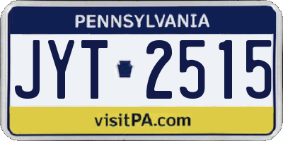 PA license plate JYT2515