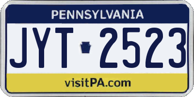 PA license plate JYT2523