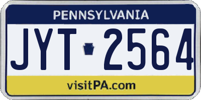 PA license plate JYT2564
