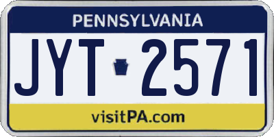 PA license plate JYT2571
