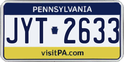 PA license plate JYT2633