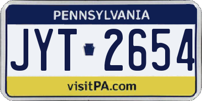 PA license plate JYT2654