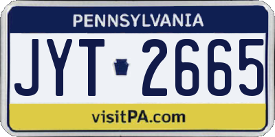PA license plate JYT2665