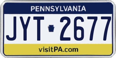 PA license plate JYT2677