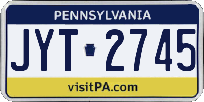 PA license plate JYT2745