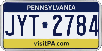 PA license plate JYT2784