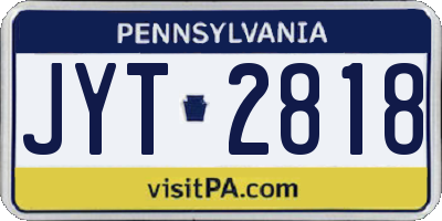 PA license plate JYT2818