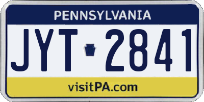 PA license plate JYT2841