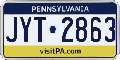 PA license plate JYT2863