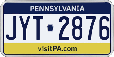 PA license plate JYT2876