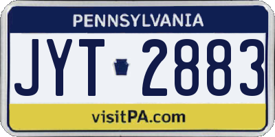 PA license plate JYT2883