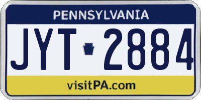 PA license plate JYT2884