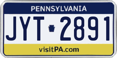 PA license plate JYT2891