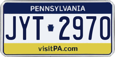 PA license plate JYT2970