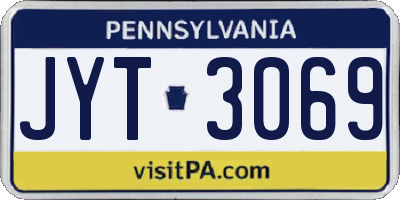PA license plate JYT3069