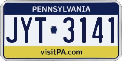 PA license plate JYT3141