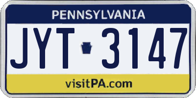 PA license plate JYT3147