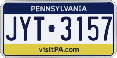 PA license plate JYT3157