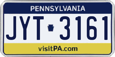 PA license plate JYT3161