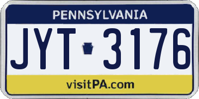 PA license plate JYT3176