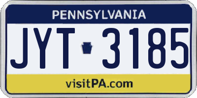 PA license plate JYT3185