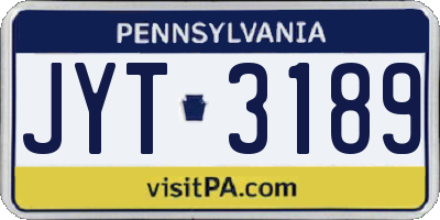 PA license plate JYT3189