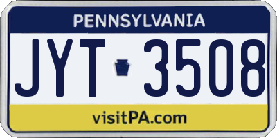 PA license plate JYT3508