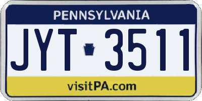 PA license plate JYT3511