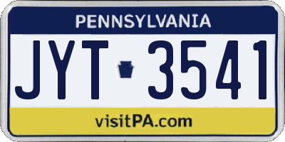 PA license plate JYT3541