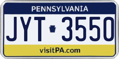PA license plate JYT3550