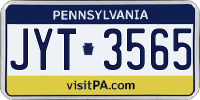 PA license plate JYT3565
