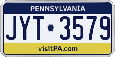 PA license plate JYT3579