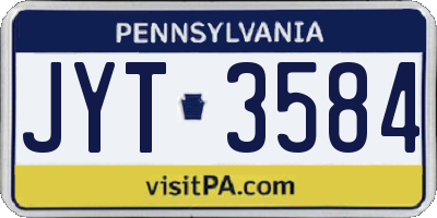 PA license plate JYT3584