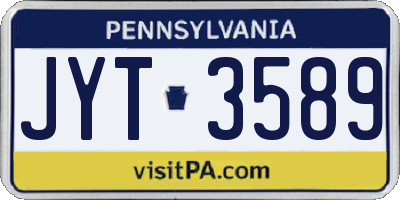 PA license plate JYT3589
