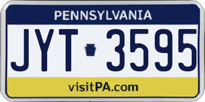 PA license plate JYT3595
