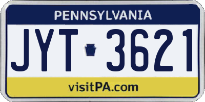 PA license plate JYT3621