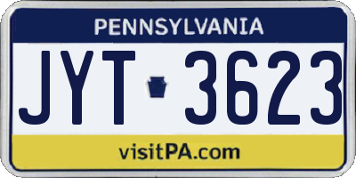 PA license plate JYT3623