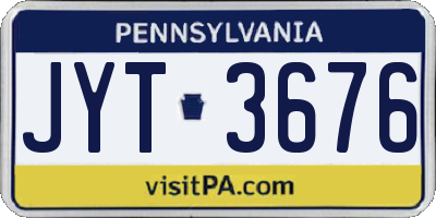 PA license plate JYT3676
