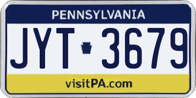 PA license plate JYT3679