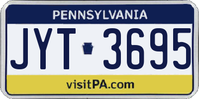 PA license plate JYT3695