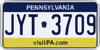 PA license plate JYT3709