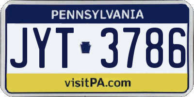 PA license plate JYT3786