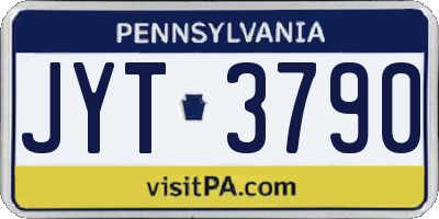 PA license plate JYT3790