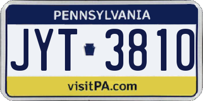 PA license plate JYT3810