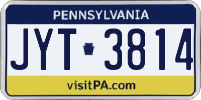 PA license plate JYT3814