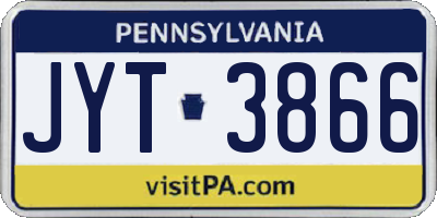 PA license plate JYT3866