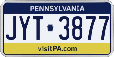 PA license plate JYT3877