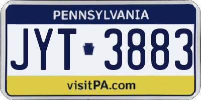 PA license plate JYT3883
