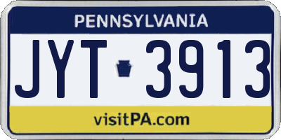PA license plate JYT3913